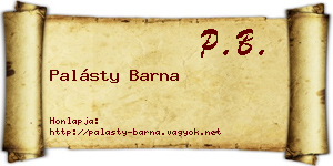 Palásty Barna névjegykártya